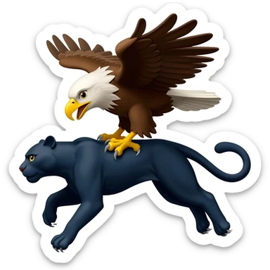 an eagle carrying a panther sticker