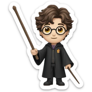 harry potter holds wand sticker