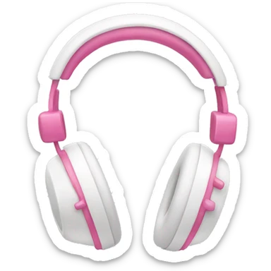 White headphones with pink bows sticker