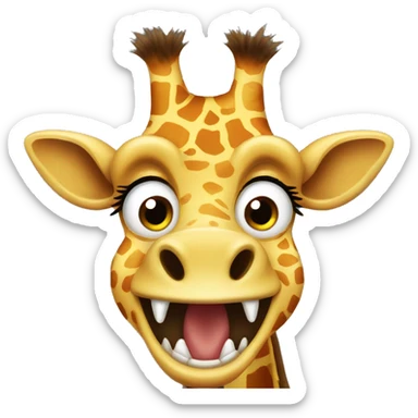 monster giraffe with teeth sticker