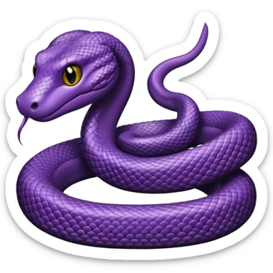 Fat Purple snake wearing a black bow sticker