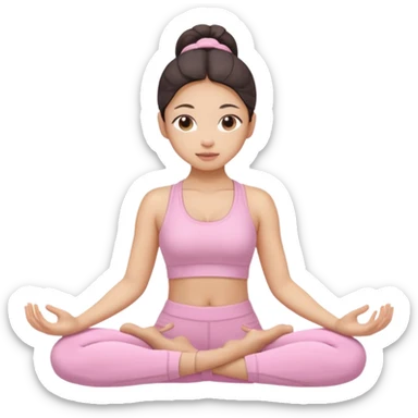 asian yoga girl light pink clothes  sticker