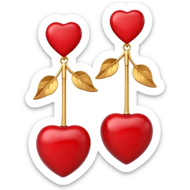 3D rending,  detailed Luxury, cherry shape earrings  sticker
