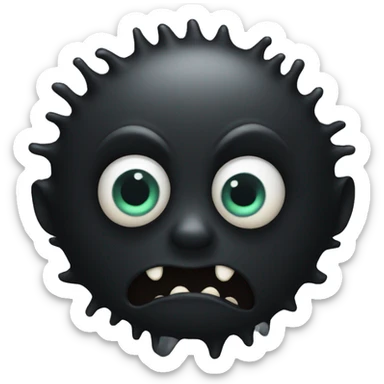 a black creature with 13 eyes sticker