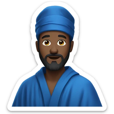 Black bearded man in blue robe  sticker
