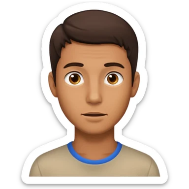 Young man showing possibly sticker