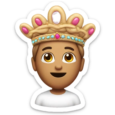 A pink bean (the Mexican food) wearing a tiara sticker