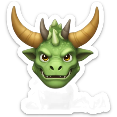 Create a invencible monster with the horns of a triceratops sticker