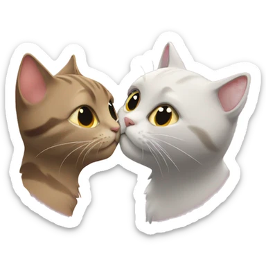 Two cats kissing sticker