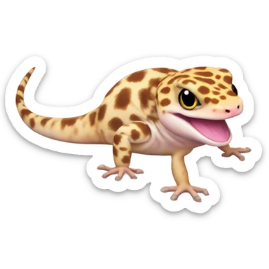 Leopard gecko with a pink top had and pink iPhone 16  sticker
