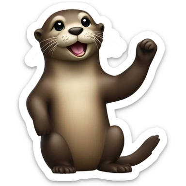Otter using a peace sign, masterpiece, 20000 k ultra HD resolution  sticker