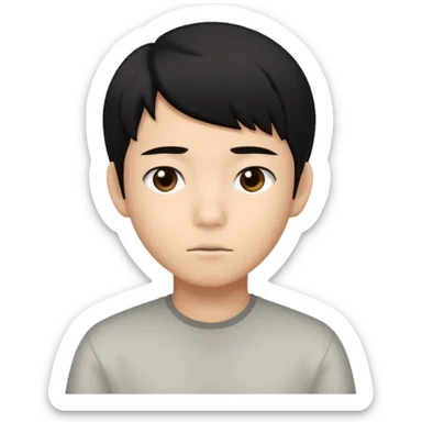Brown teenage Asian boy with black hair black eyes sticker