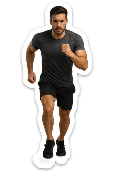 UOMO FITNESS CHE CORRE IN POSA FRONTALE sticker