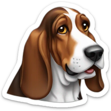 basset hound dog pixel art sticker