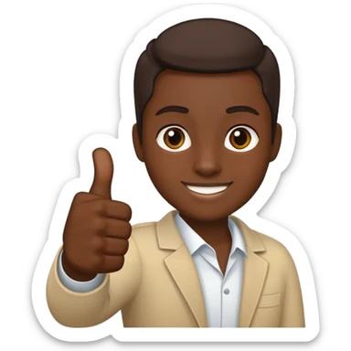 A thumbs up with predominantly dark skin tone and light skin accents sticker