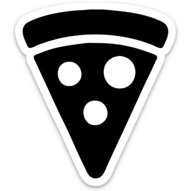 slice of pizza, icon style, simple and bold, easily recognizable, minimal details, flat colors, suitable for app icon sticker