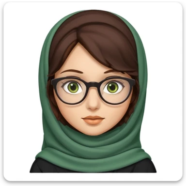 A hijab brunnet girl with glasses and a girl with dark amber waivy hair and green eyes  sticker