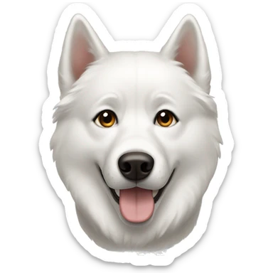 White husky dog with brown eyes  sticker