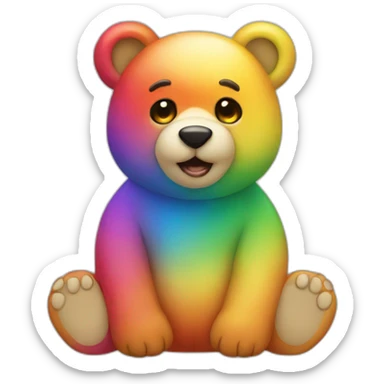 rainbow bear sticker