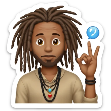 Black man blowing kiss with dreads no beard  sticker