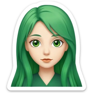 long green haired fantastic woman sticker