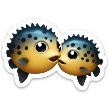 Kissing a blowfish  sticker