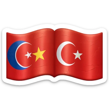 Emoji of half flag of philippines and turkey sticker