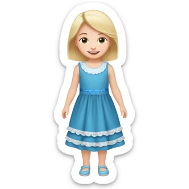 a little girl changing clothes sticker