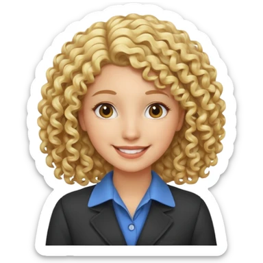 Assistante commerciale, blonde aux cheveux frisés sticker