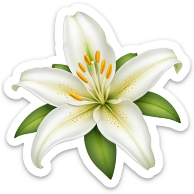 White lily flower sticker
