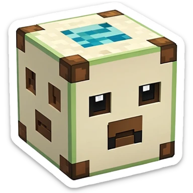 Minecraft block with texture sticker