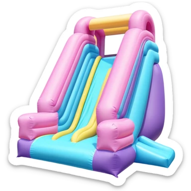 a bouncy inflatable pastel play slide sticker