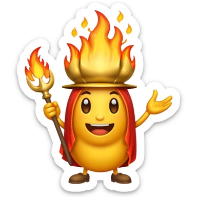Coroa pegando fogo sticker
