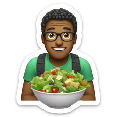 Nerd eats salad sticker