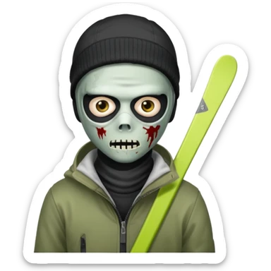 make a, zombie, boy with a ski mask sticker