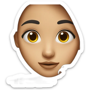 girl with long dark hair and a mole above the lips sticker