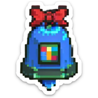 YouTube bell notification icon badge with pixel art style sticker