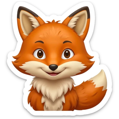 Un renard qui dit bienvenue sticker