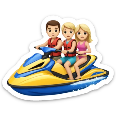 Jet ski with families and friends sticker