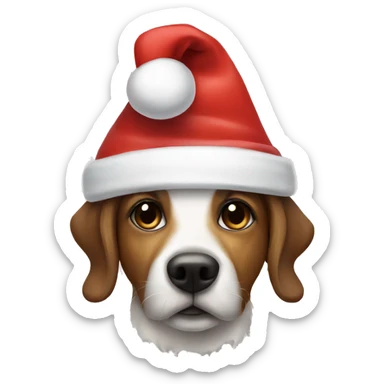 Dog with Santa hat sticker