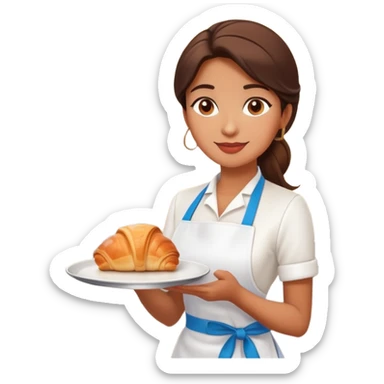 waitress at paris spam cafe sticker