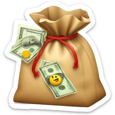 christmas bag with money sticker