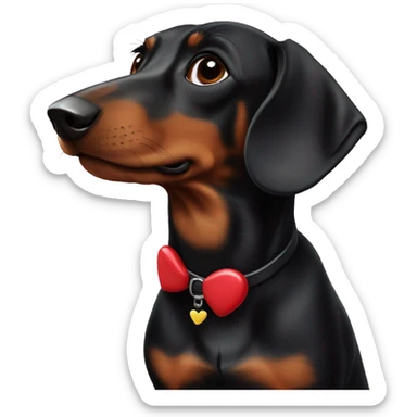 Black dachshund in love sticker