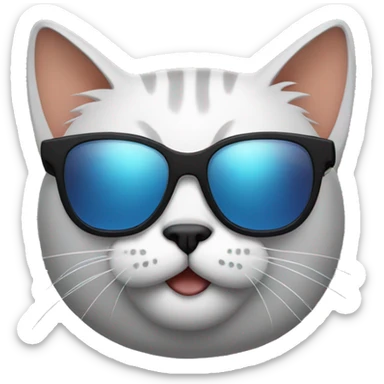 Cat with sunglasses sticker
