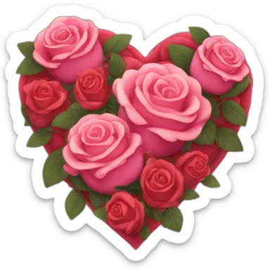 Coeur avec roses sticker