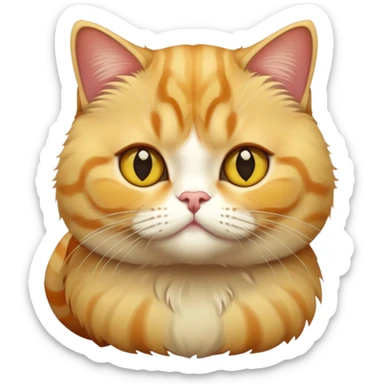 British shorthair cat with yellowish ginger fur sticker