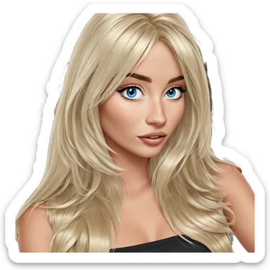 blonde girl with blue eyes sticker