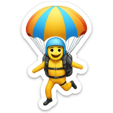Skydiver with a butt for a parachute sticker