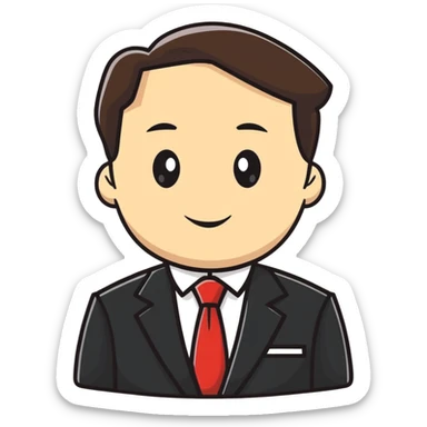 Professional diplomat in formal attire at international meeting sticker