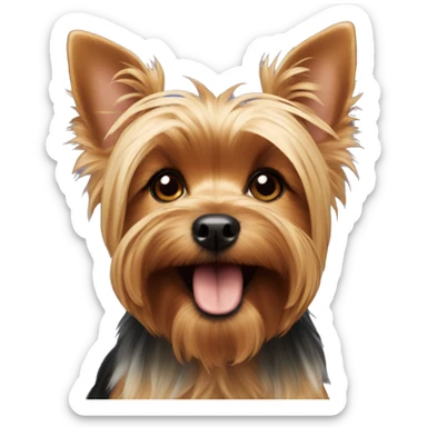 yorkshire terrier smiling, big ears  sticker